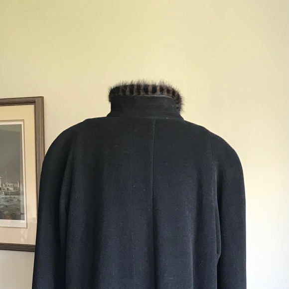 London Fog Mink-Trimmed Wool Coat - Picture 8 of 14